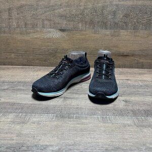 Skechers Air Edge Brite Times Black Knit Bungee Lace Sneakers Women's Size 9.5